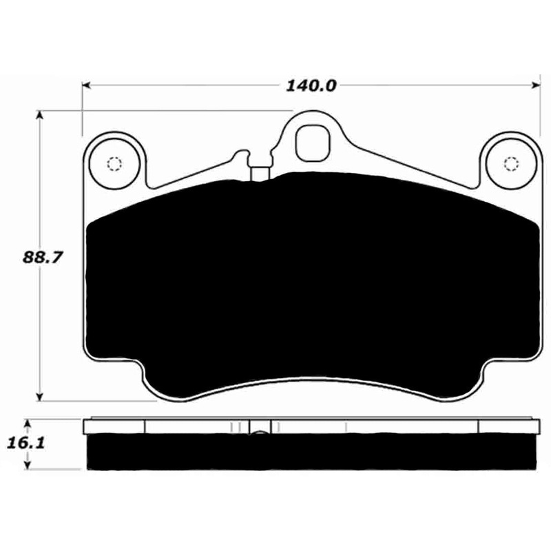 Porterfield Brake Pads for 2009 PORSCHE 911 Carrera 4 Turbo Look Type 997 w/Iron Discs