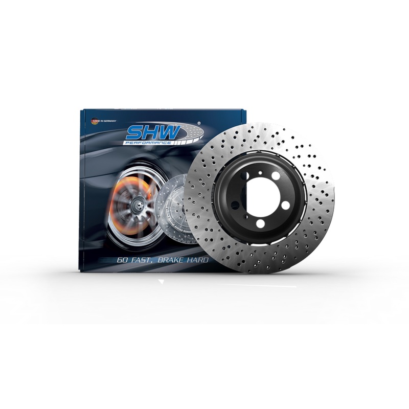 SHW 19-21 BMW M2 Competition Right Rear Cross-Drilled Lightweight Brake Rotor