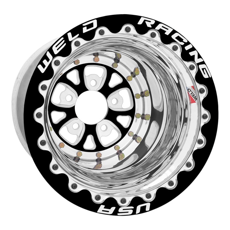 Weld V-Series 15×13 / 5×4.5 BP / 8in. BS Black Wheel – Black Single Beadlock MT