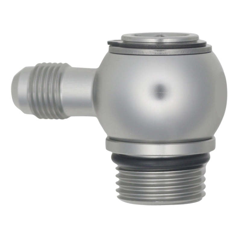 DeatschWerks 10AN ORB Male to 6AN Male Flare Low Profile 90-Degree Swivel – Anodized DW Titanium