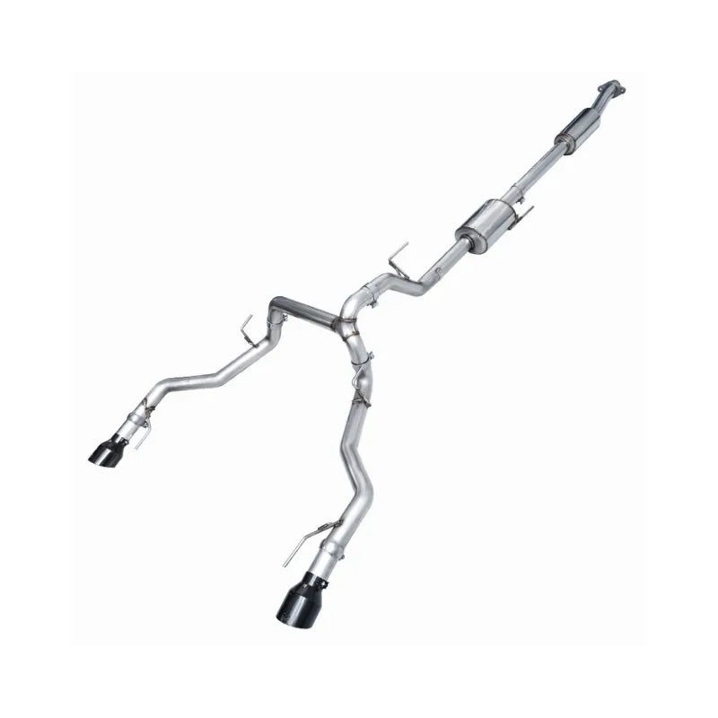 AWE 0FG Resonated Catback for ’21+ Ford F-150 Tremor (With Bumper Cutouts) – Diamond Black Tips (3015-33402)