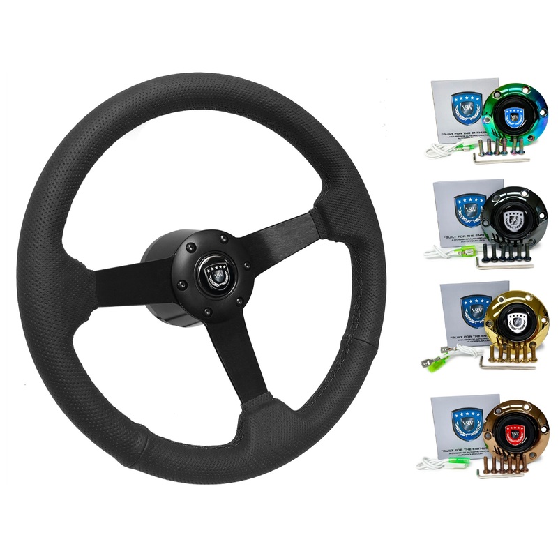 1989-04 Nissan GTR (R32) Steering Wheel Kit | Perforated Black Leather | ST3602BLK