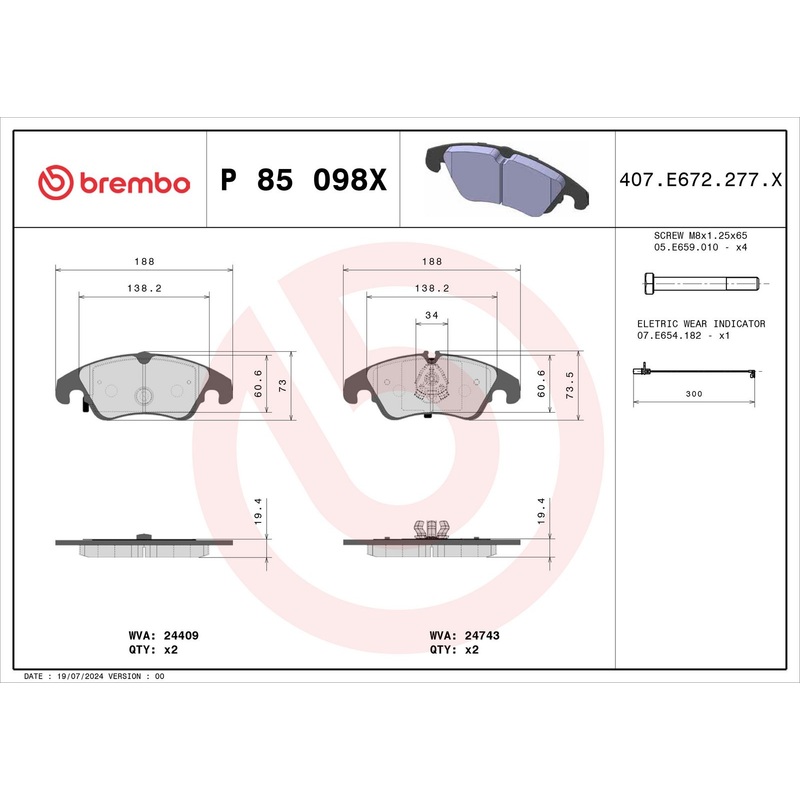 XTRA Low-Met Front Disc Brake Pad Set – P85098X