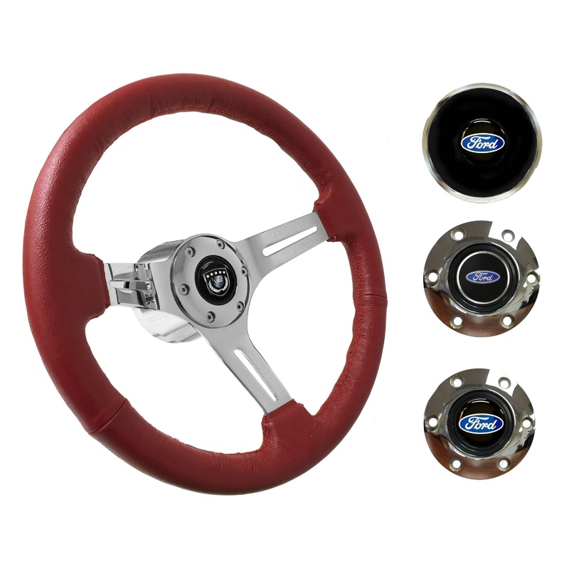 1967-69 Ford Galaxie Steering Wheel Kit | Red Leather | ST3012RED