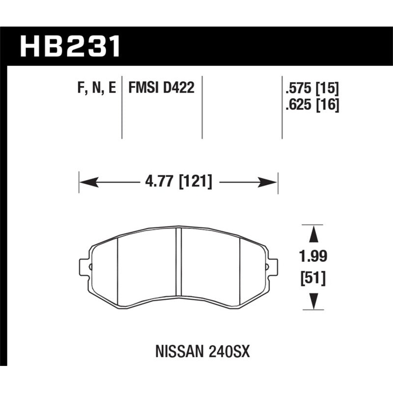 Hawk 89-93 240SX LE & SE (non-ABS) & Base / 94-96 240SX SE & Base HP+ Street Front Brake Pads