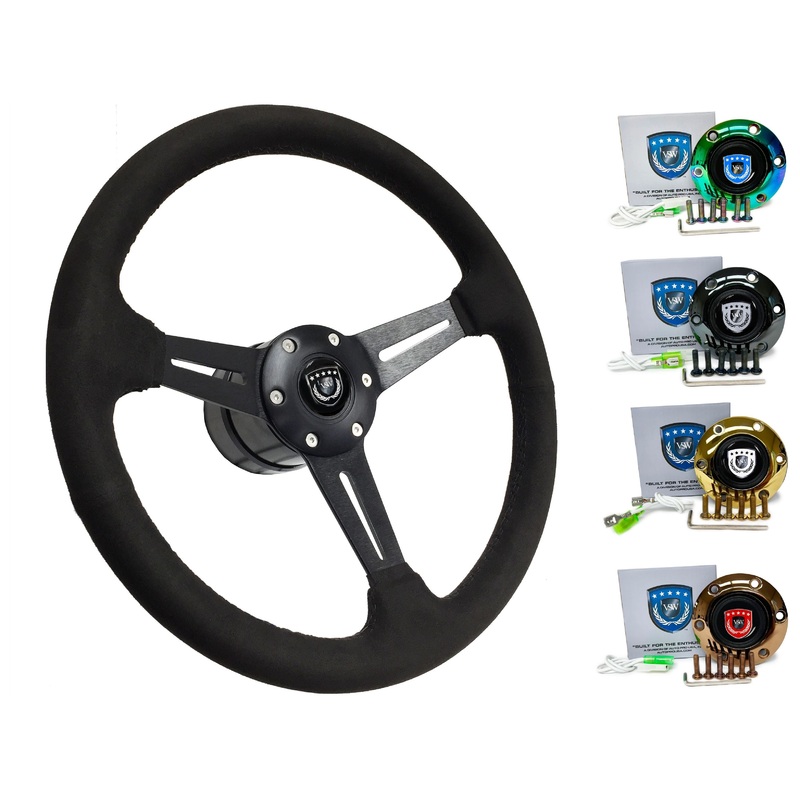 1987-93 BMW 7 Series Steering Wheel Kit | Black Ultralux Suede | ST3584BLK