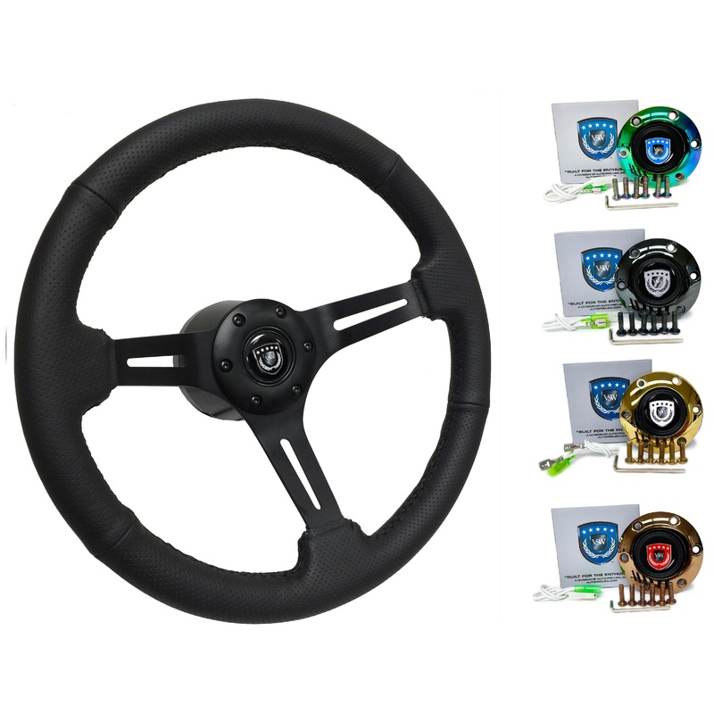 2005+ Lexus GS Steering Wheel Kit | Perforated Black Leather | ST3586BLK