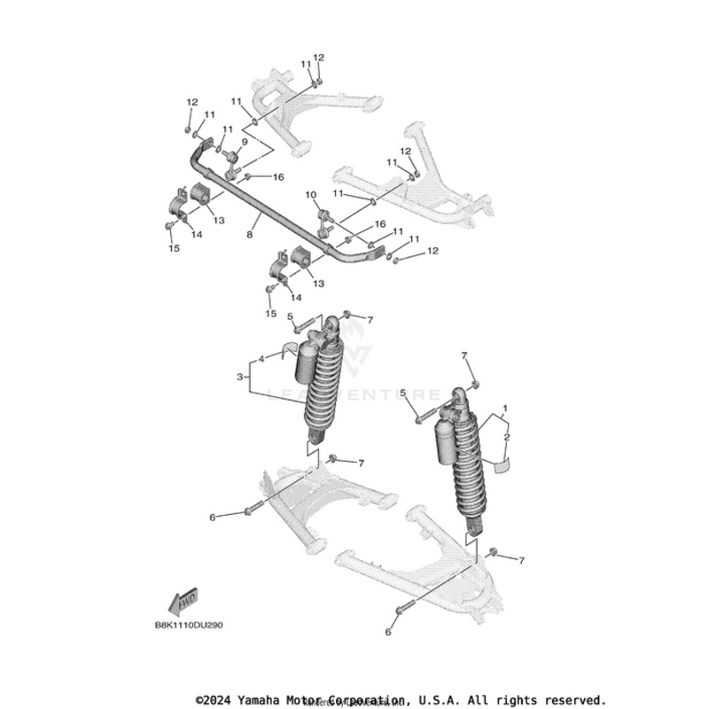 Rear Shock Absorber Assembly 1 by Yamaha