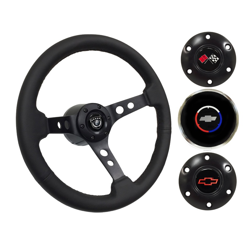 1970-88 Monte Carlo Steering Wheel Kit | Black Leather | ST3094BLK