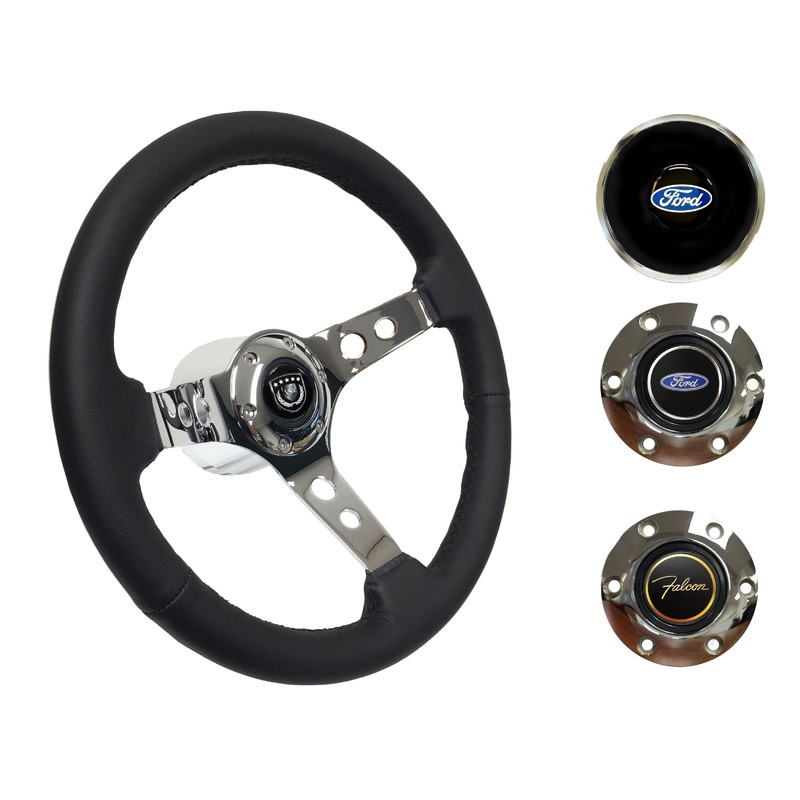 1965-69 Ford Falcon Steering Wheel Kit | Black Leather | ST3095