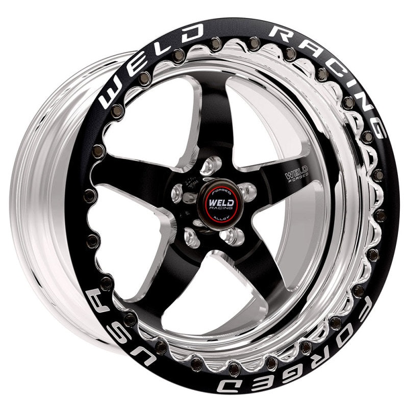 Weld S71 17×10.5 / 5×4.5 BP / 7.9in. BS Black Wheel (Low Pad) – Black Single Beadlock MT
