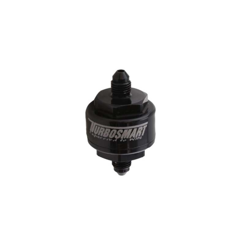 [GARAGE SALE] – Turbosmart Billet Turbo Oil Feed Filter w/44 Micron Pleated Disc -4AN Male Inlet – Black