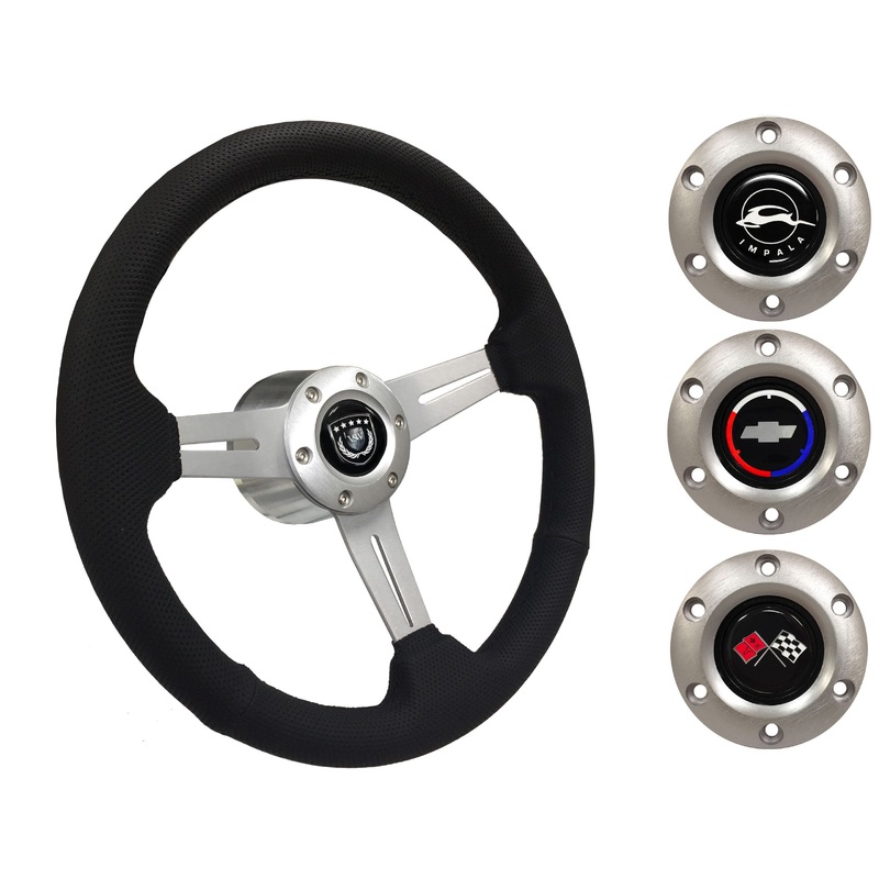 1969-85 Impala Steering Wheel Kit | Perforated Leather | ST3587BLK-BLK
