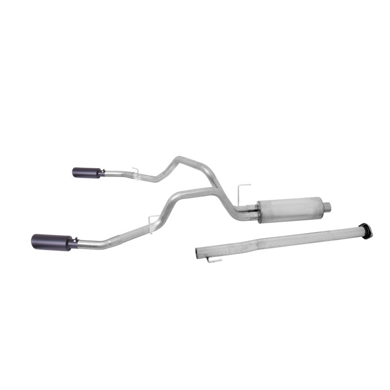 Gibson 15-19 Ford F-150 King Ranch 5.0L 3in/2.5in Cat-Back Dual Split Exhaust – Black Elite