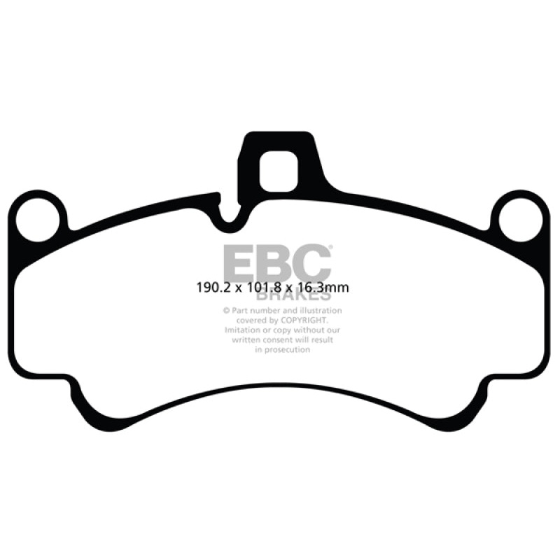 EBC 01-03 Porsche 911 (996) (Cast Iron Rotor only) 3.6 Twin Turbo GT2 Redstuff Front Brake Pads