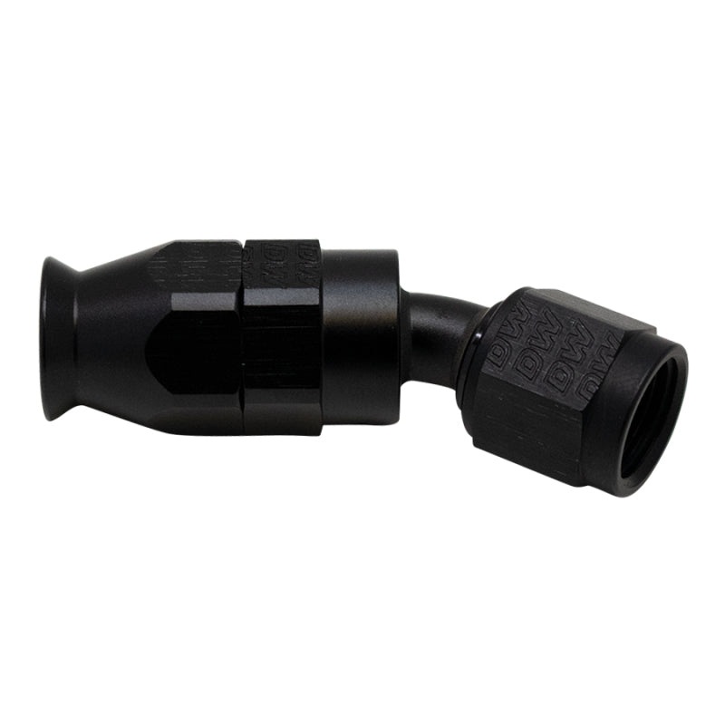 DeatschWerks 6 AN Female Flare Swivel 30-Degree Hose End PTFE – Anodized Matte Black