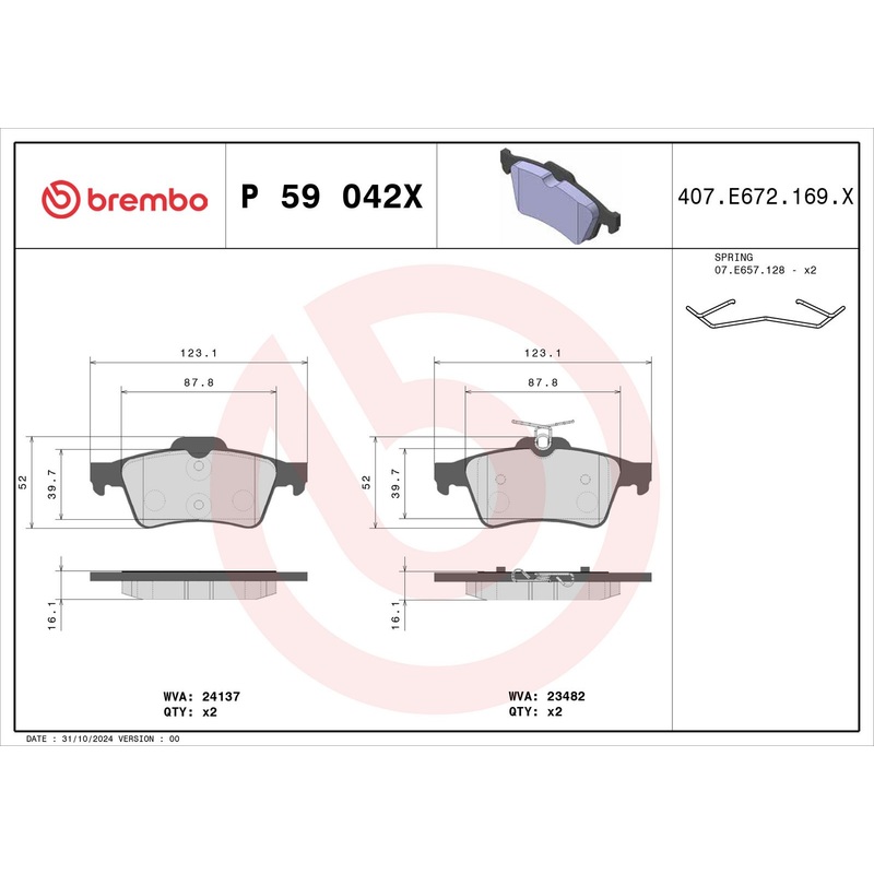 XTRA Low-Met Rear Disc Brake Pad Set – P59042X