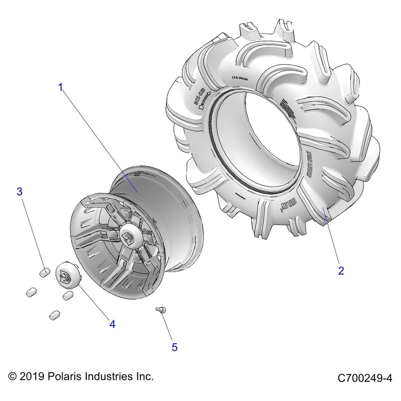 Wheel-14X8,-9,Buckle,Cst,Flblk by Polaris