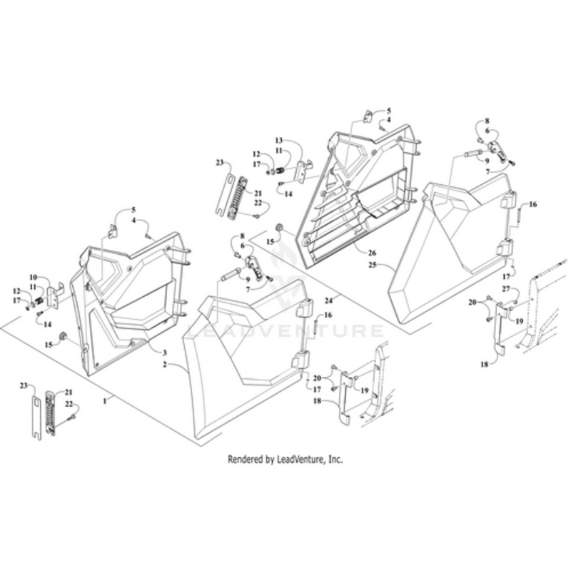 Door Assembly – Rear – Left (Inc. 25-26 4-9 11-15 17) by Arctic Cat