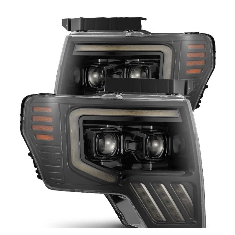 AlphaRex 09-14 Ford F-150 PRO-Series Projector Headlights Black w/Activation Light Seq Signal SB DRL