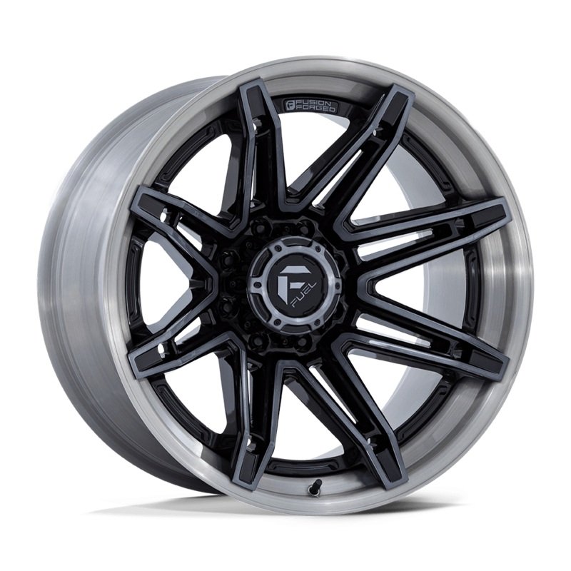 Fuel Wheels FC401 Brawl 22″ 8×180 Gloss Black With Brushed Gray Tint Face & Lip