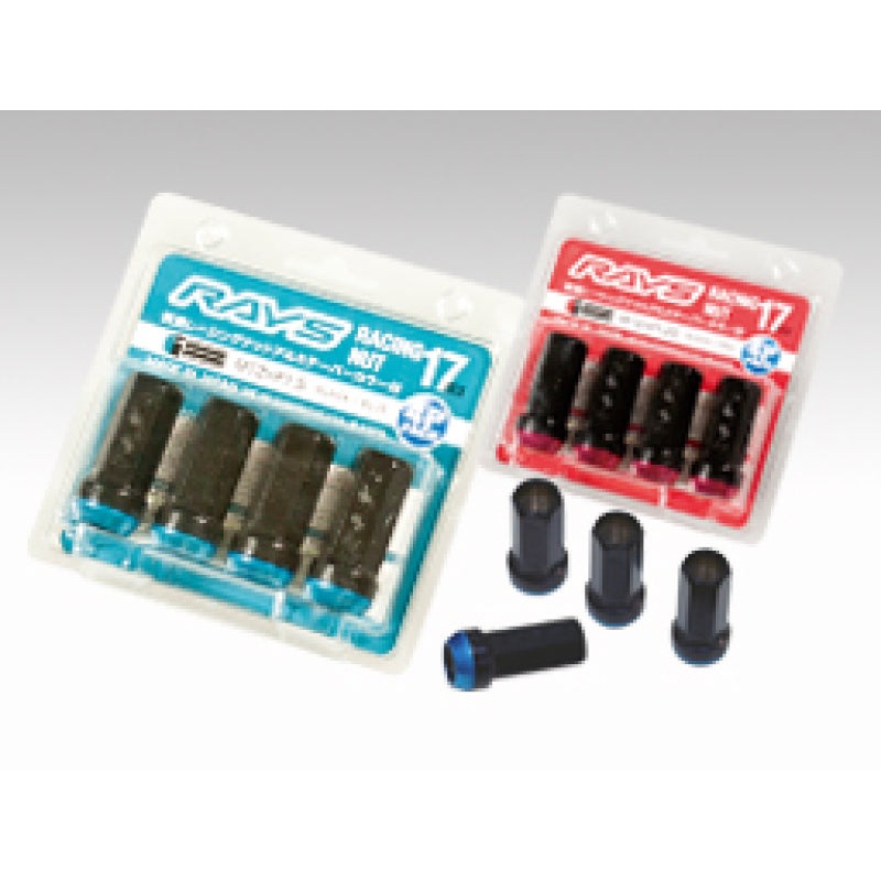 Rays 17 Hex Racing Nut 12×1.50 (Open End) (Blue Seat) – Black (2 Pieces)