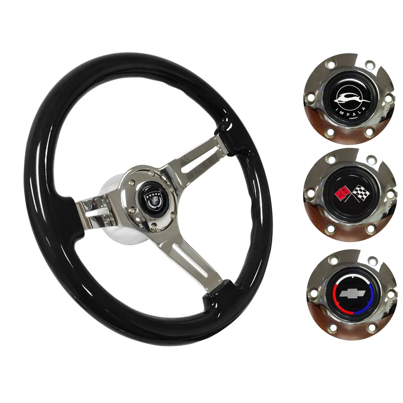 1955-68 Impala Steering Wheel Kit | Black Ash Wood | ST3072