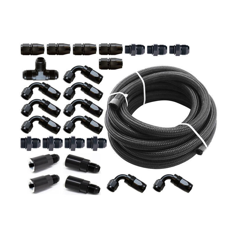 Torque Solution Braided Fuel Line Kit for -6 Aeromotive FPR and Flex Fuel – 04+ STI / 02-14 WRX