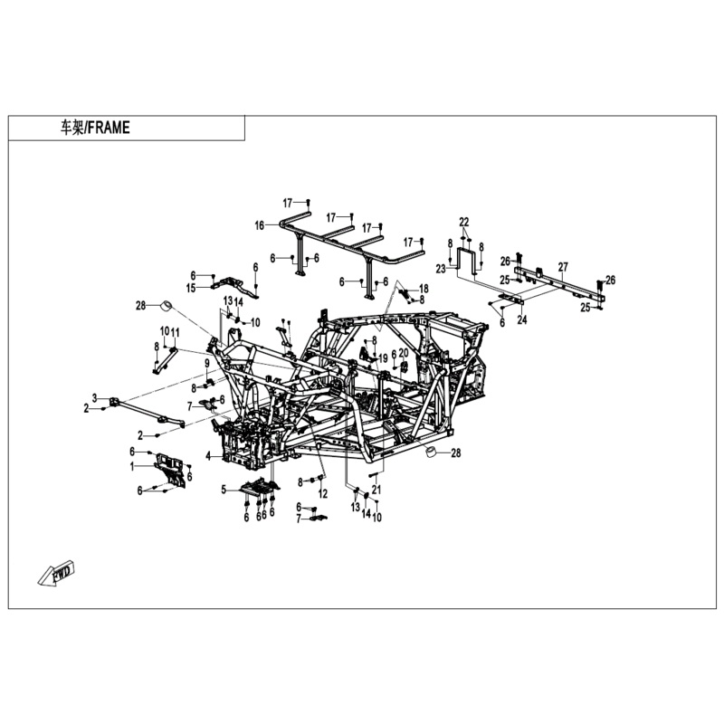 Frame (Replaces 5Hyv-031000-6001) by CF Moto