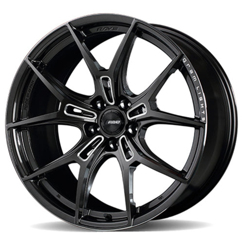 Gram Lights 57FXZ Wheel – 19×8.0 +45 | 5×100 | Super Dark Gunmetal | Machining Rim Edge DC