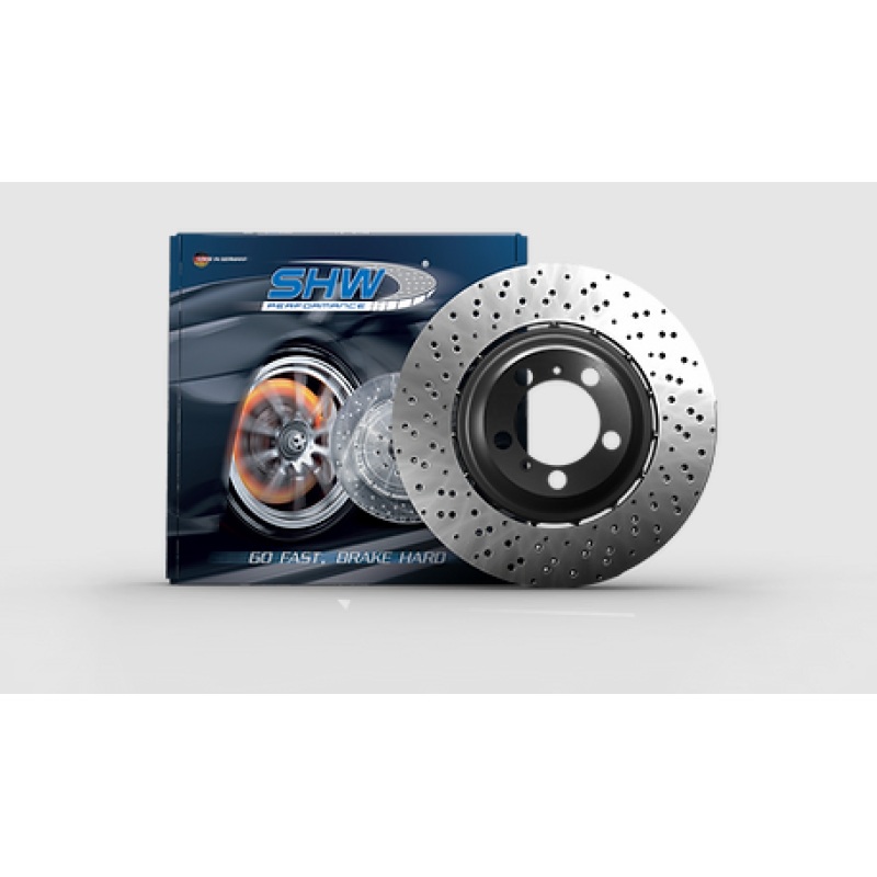 SHW 15-18 BMW M3 3.0L Right Rear Cross-Drilled Lightweight Brake Rotor (34212284812)