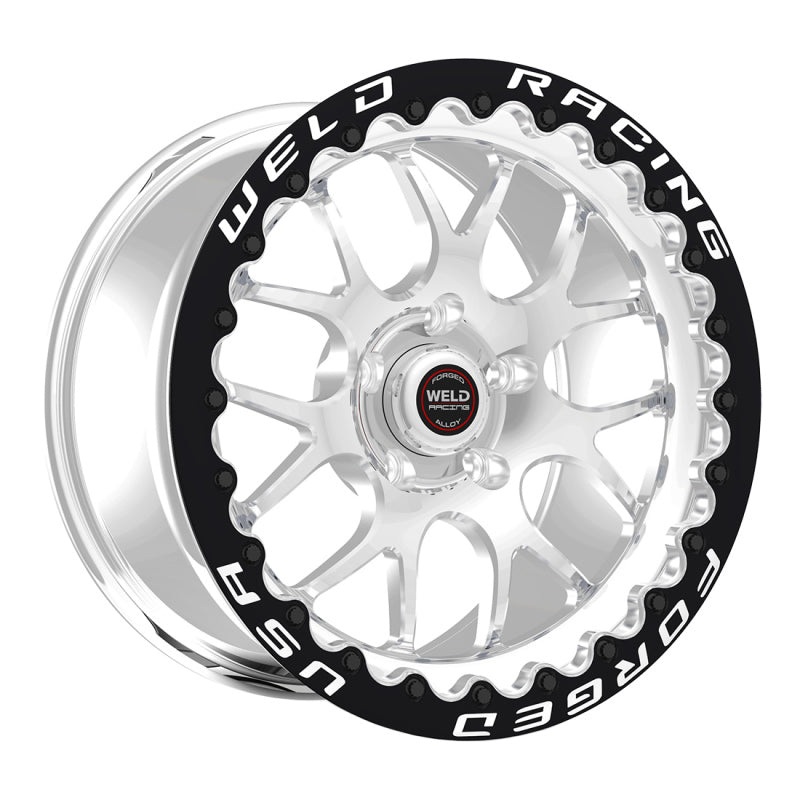 Weld S77 15×11 / 5x115BP / 6.5in BS Polished Wheel (Medium Pad) Black SBL MT