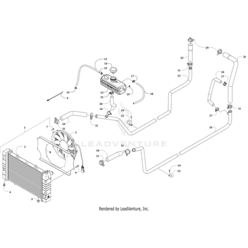 Coolant Pipe – Thermostat/Radiator by Arctic Cat