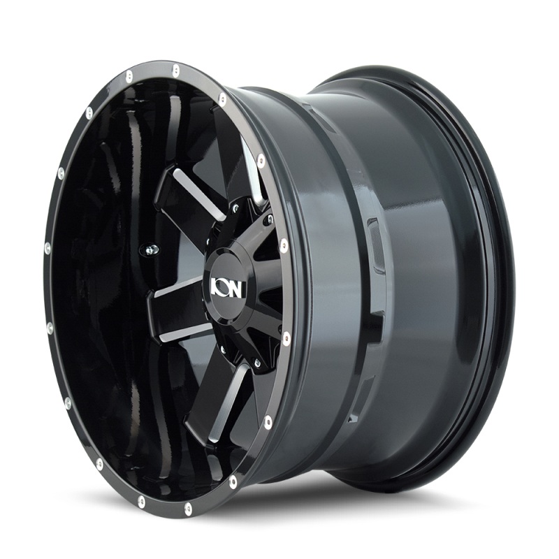 ION Type 141 20×9 / 8×180 BP / 0mm Offset / 124.1mm Hub Gloss Black Milled Wheel