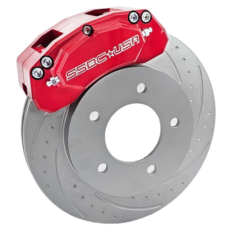 American Made M4-Moab 4-Piston Billet Aluminum Rear Disc Brake Kit W/DS Rotors. Red A434-11R-DS
