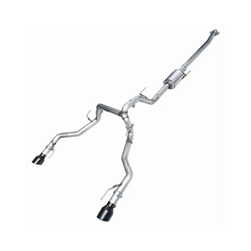 AWE 0FG Non-Resonated Catback for ’21+ Ford F-150 Tremor (With Bumper Cutouts) – Diamond Black Tips (3020-33402)