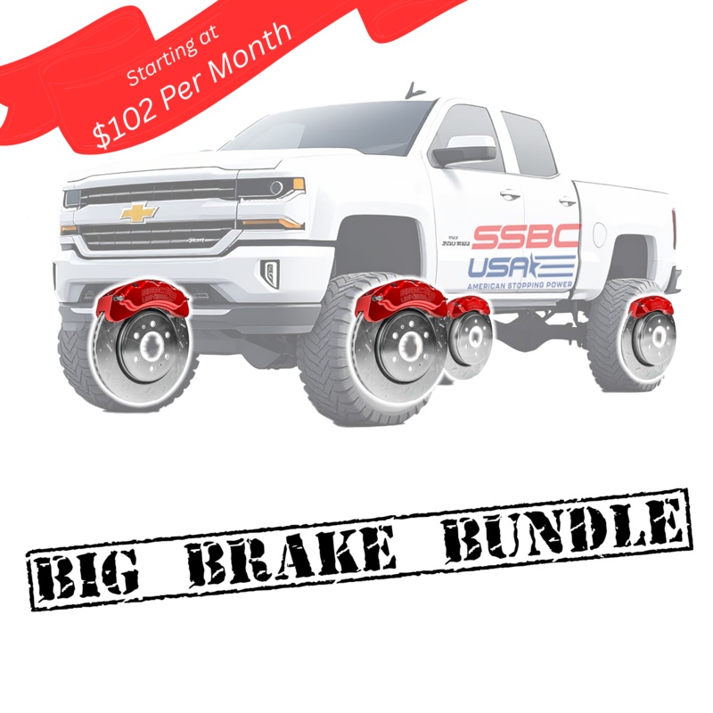 American Made 4 Wheel B8-Brawler 8 Piston Direct Fit Billet Aluminum Big Brake Bundle. Red A414-3031R-BBB