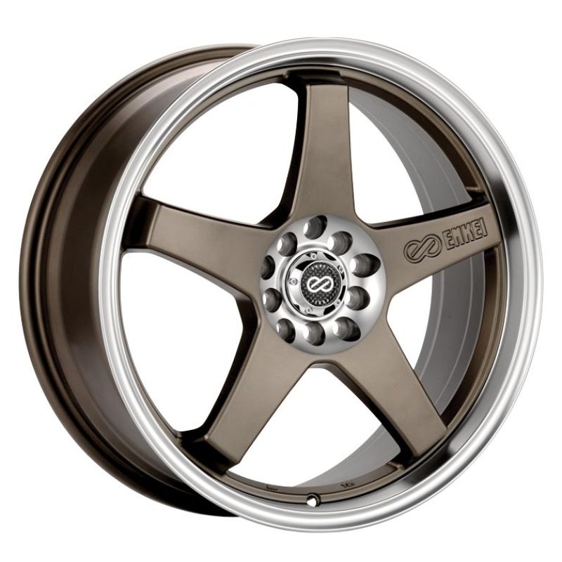 ENKEI EV5 Wheel – 18×7.5 +38 | 5×100/5×114.3 | Matte Bronze w/ Machined Lip