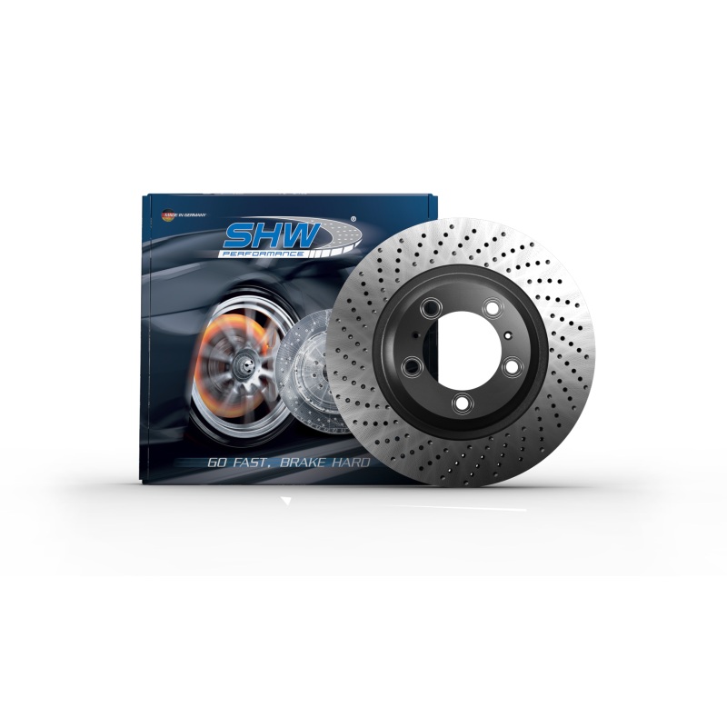 SHW 17-19 Porsche 911 Carrera 3.0L w/o Ceramics Right Front Cross-Drill MB Brake Rotor (9P1615302A)