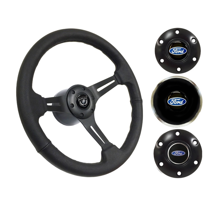 1965-69 Ford Ranchero Steering Wheel Kit | Black Leather | ST3060BLK