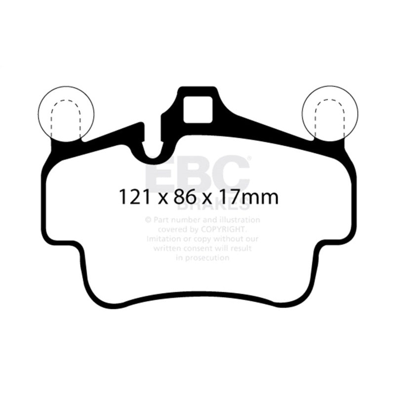 EBC 07-08 Porsche 911 (997) (Cast Iron Rotor only) 3.6 Carrera 2 Yellowstuff Front Brake Pads