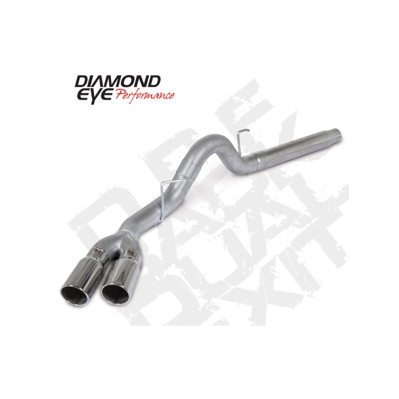 Diamond Eye 18-19 Ford 3.0L Powerstroke F150 – 4in Alum DPF Back Exh Kit Sprt Dual w/Tips 4512BRA-DE