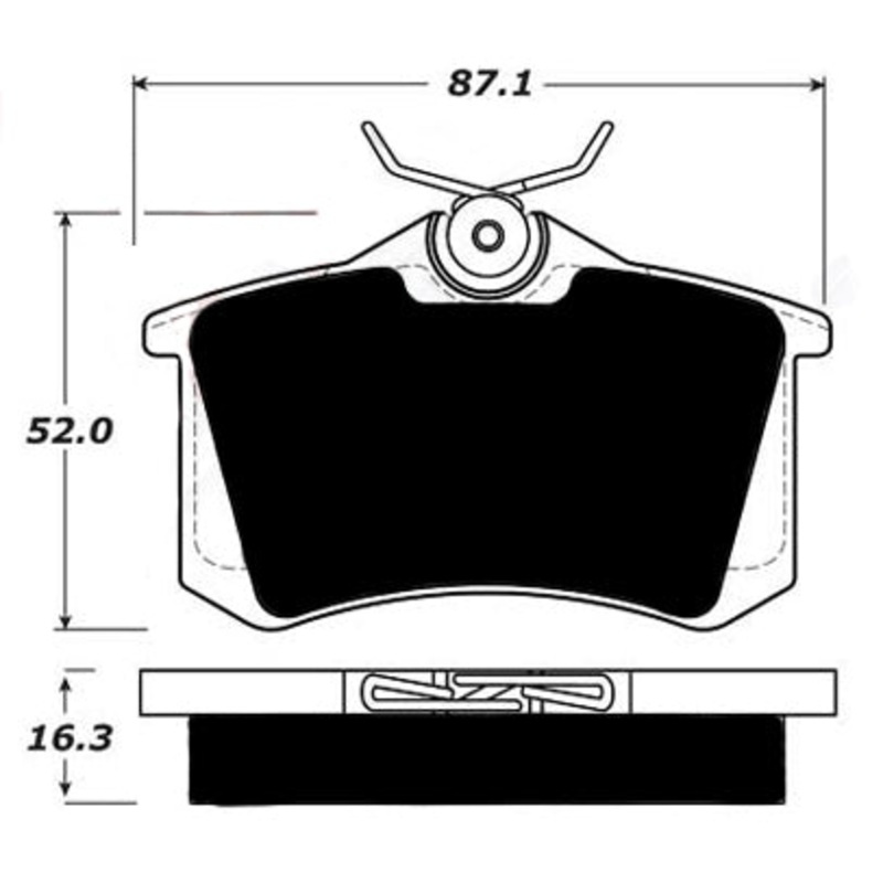 Porterfield Brake Pads for 2013 VOLKSWAGEN BEETLE w/TRW Rear Caliper w/ Sensor
