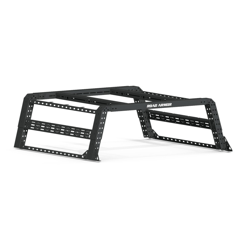 Road Armor Universal 6-1/2ft Beds TRECK Adj Bed Rack w/Strap/Rails – Tex Blk (w/o Brackets)