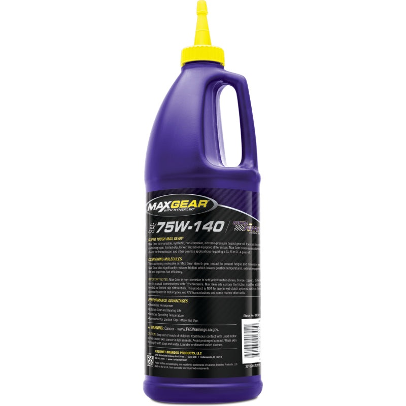 Royal Purple Max Gear Synthetic 75W-140 Gear Oil – 1 Quart