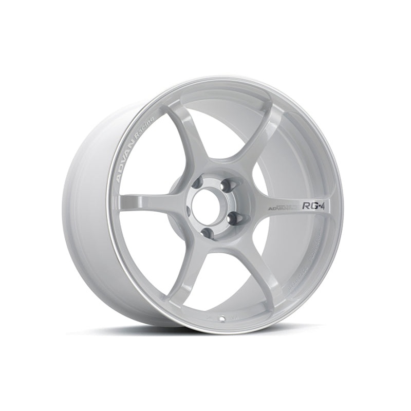 Advan RG-4 18×8 +44 5-114.3 Racing White Metallic & Ring Wheel