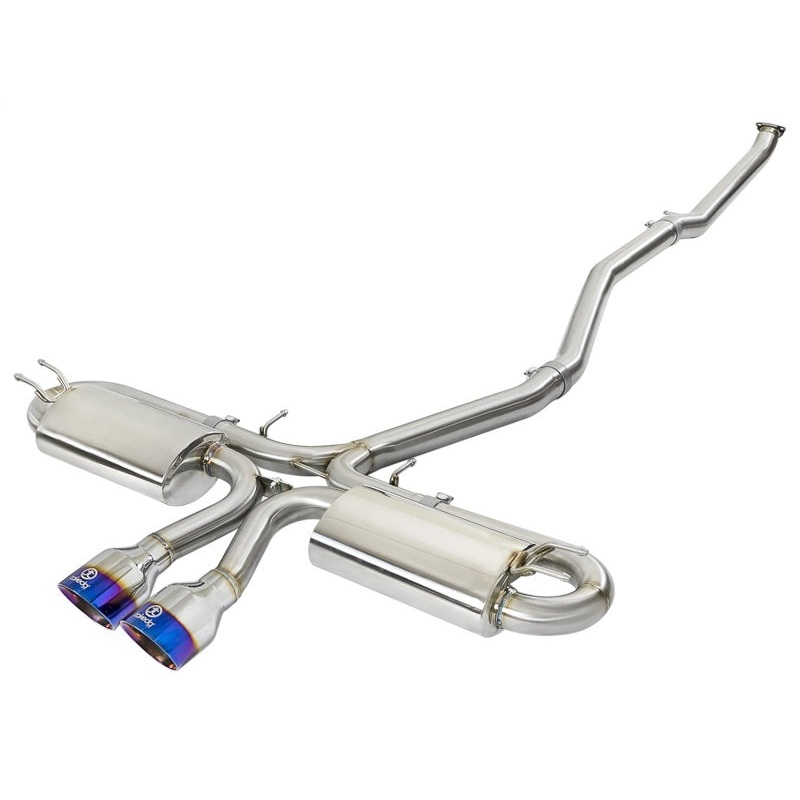 aFe Takeda 3 IN to 2-1/2 IN 304 Stainless Steel Cat-Back Exhaust System w/ Blue Flame Tips – 2017-2020 Honda Civic Si