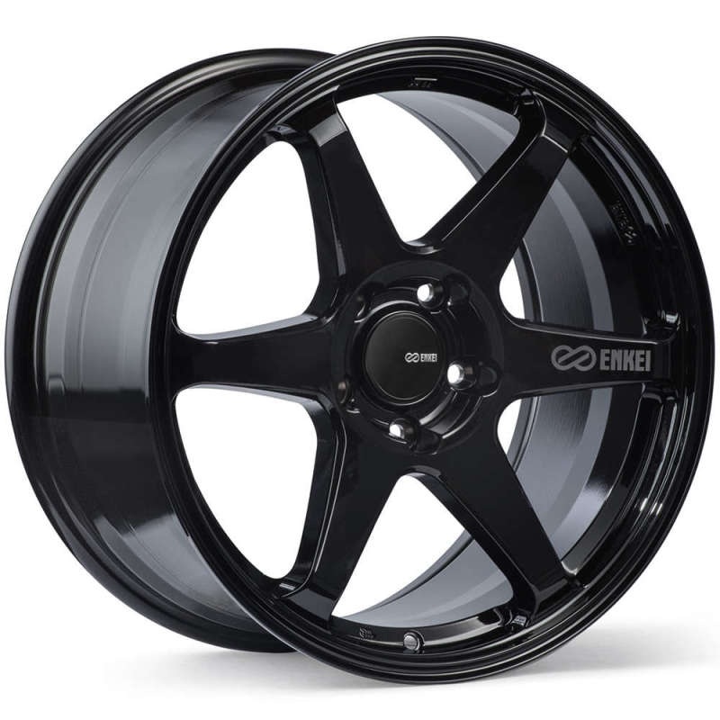 Enkei T6R 17×9 45mm Offset 5×100 Bolt Pattern 72.6 Bore Gloss Black Wheel
