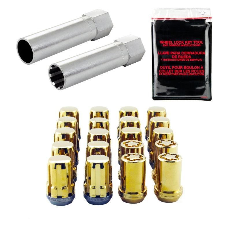 McGard SplineDrive Tuner 5 Lug Install Kit w/Locks & Tool (Cone) M12X1.25 / 13/16 Hex – Gold