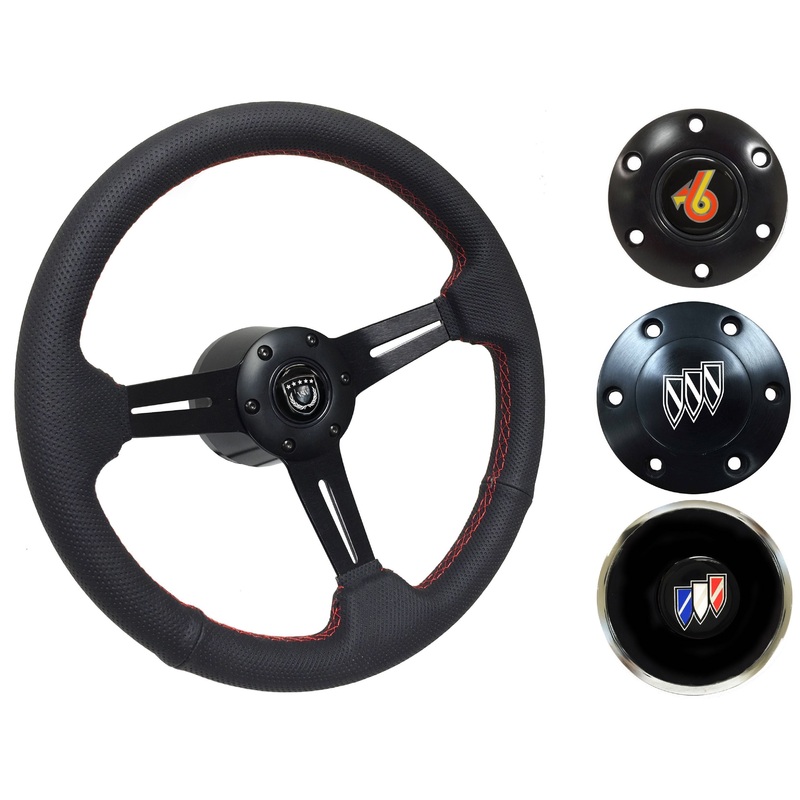 1969-89 Buick Steering Wheel Kit | Perforated Black Leather | ST3586RED